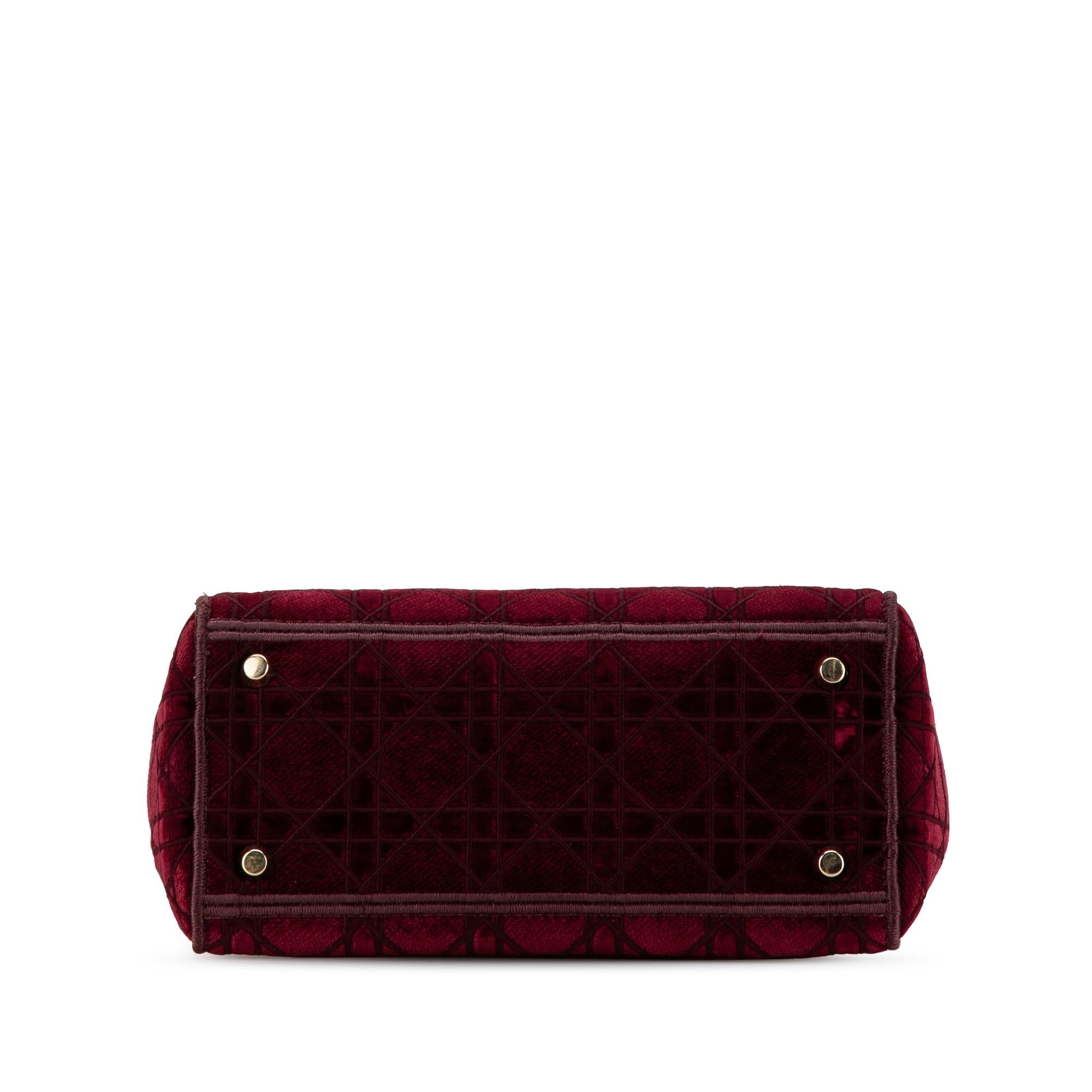 Dior Medium Velvet Cannage Lady D Lite