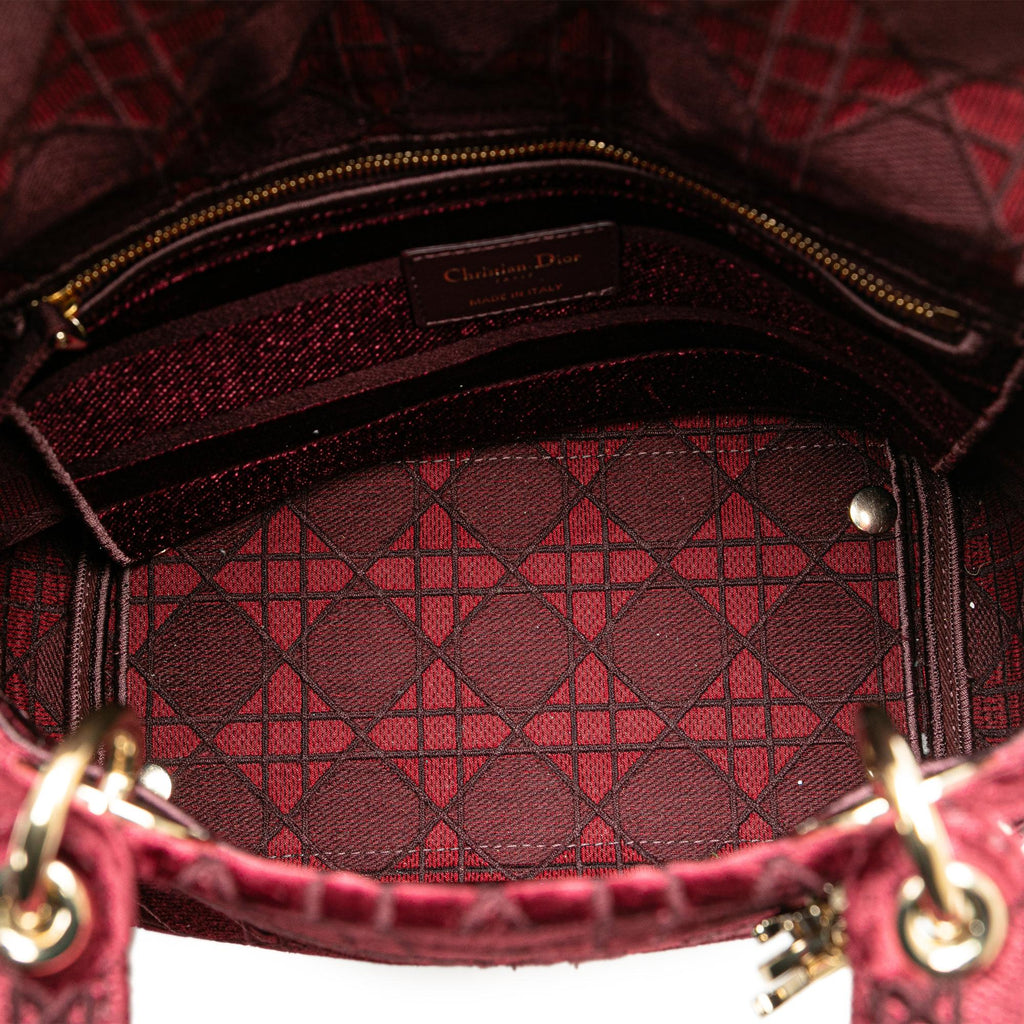 Dior Medium Velvet Cannage Lady D Lite