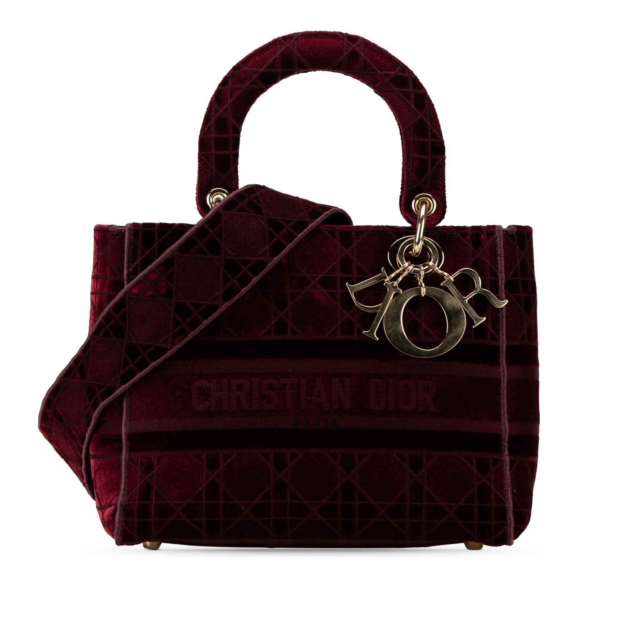 Dior Medium Velvet Cannage Lady D Lite