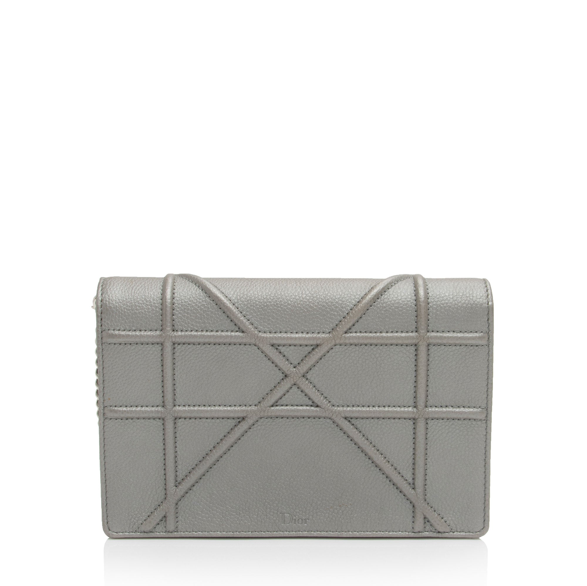 Dior Metallic Calfskin Diorama Wallet on Chain