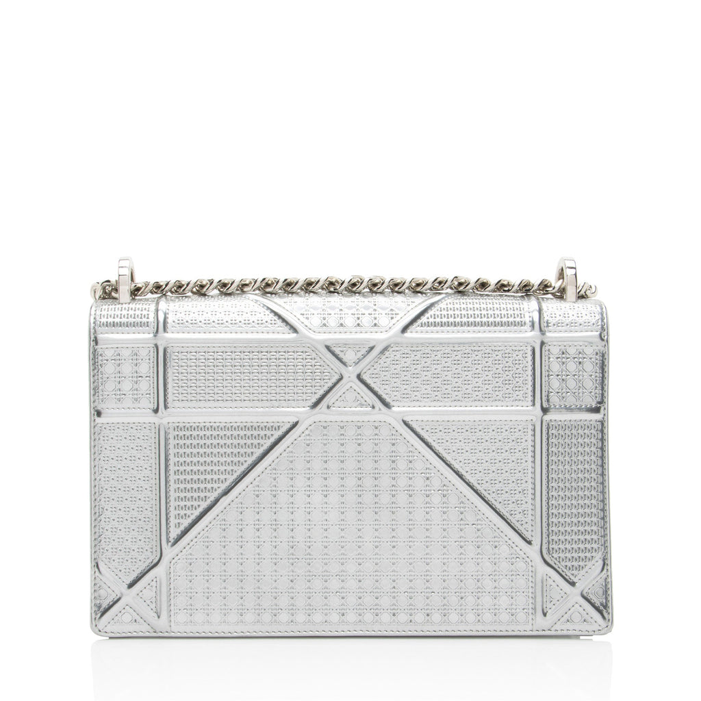 Dior Metallic Calfskin Micro Cannage Diorama Medium Shoulder Bag