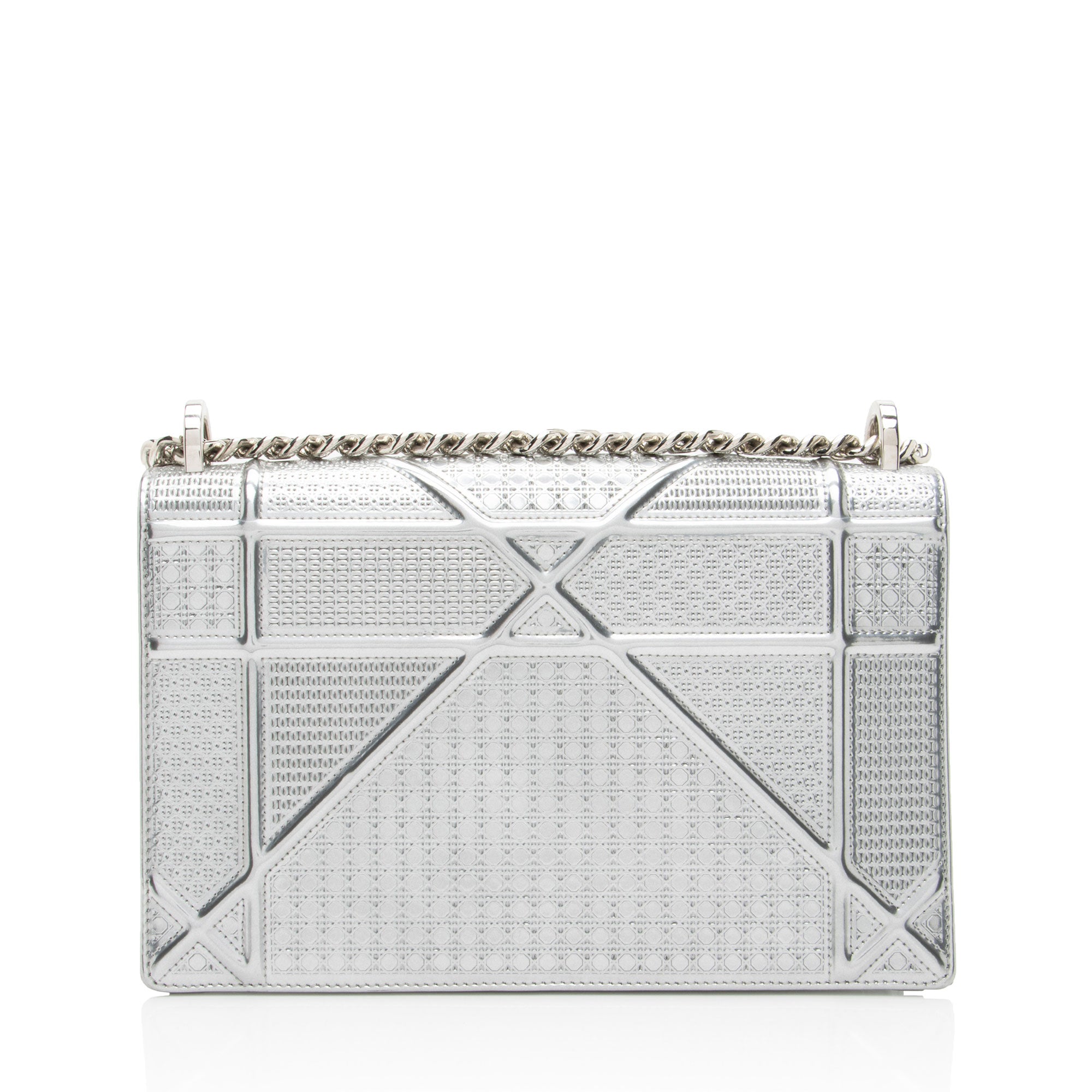 Dior Metallic Calfskin Micro Cannage Diorama Medium Shoulder Bag