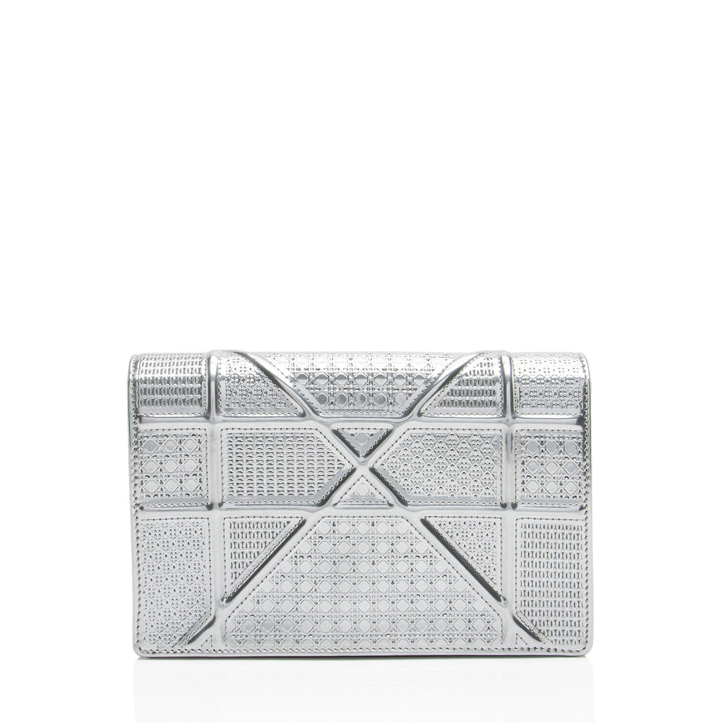 Dior Micro Cannage Metallic Calfskin Diorama Wallet on Chain
