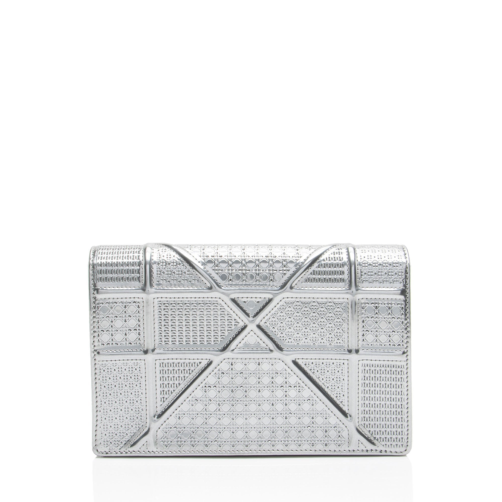 Dior Micro Cannage Metallic Calfskin Diorama Wallet on Chain