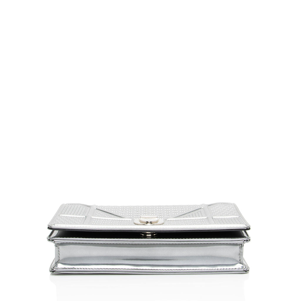 Dior Micro Cannage Metallic Calfskin Diorama Wallet on Chain
