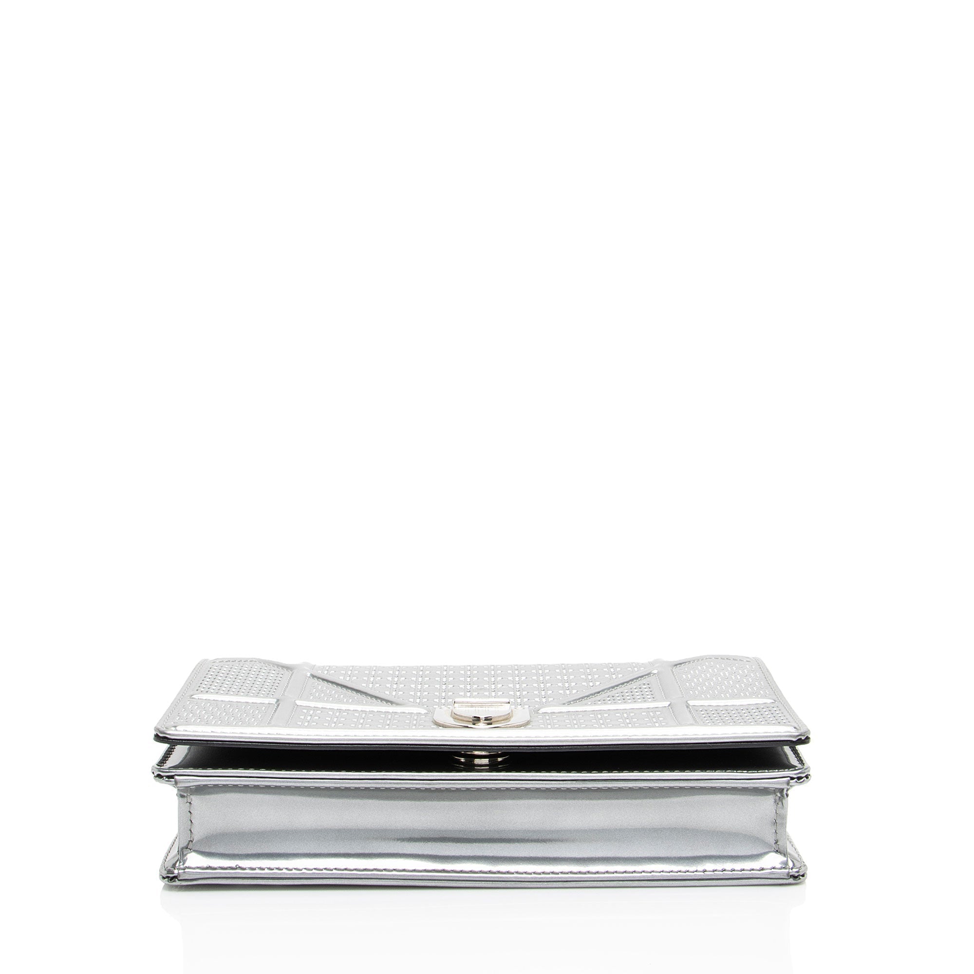Dior Micro Cannage Metallic Calfskin Diorama Wallet on Chain