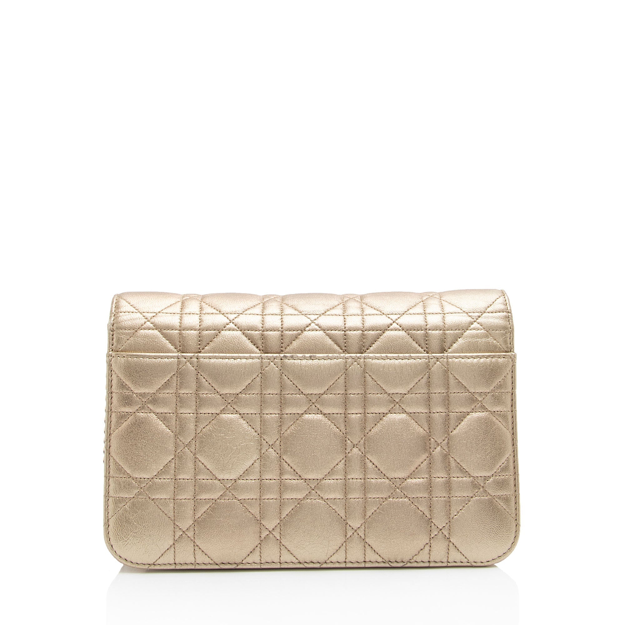 Dior Metallic Lambskin Cannage Miss Dior Promenade Crossbody (SHF-79db0Q)