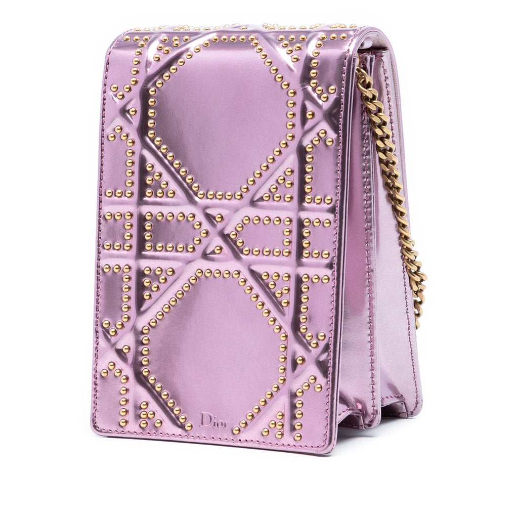 Dior Metallic Studded Calfskin Vertical Diorama