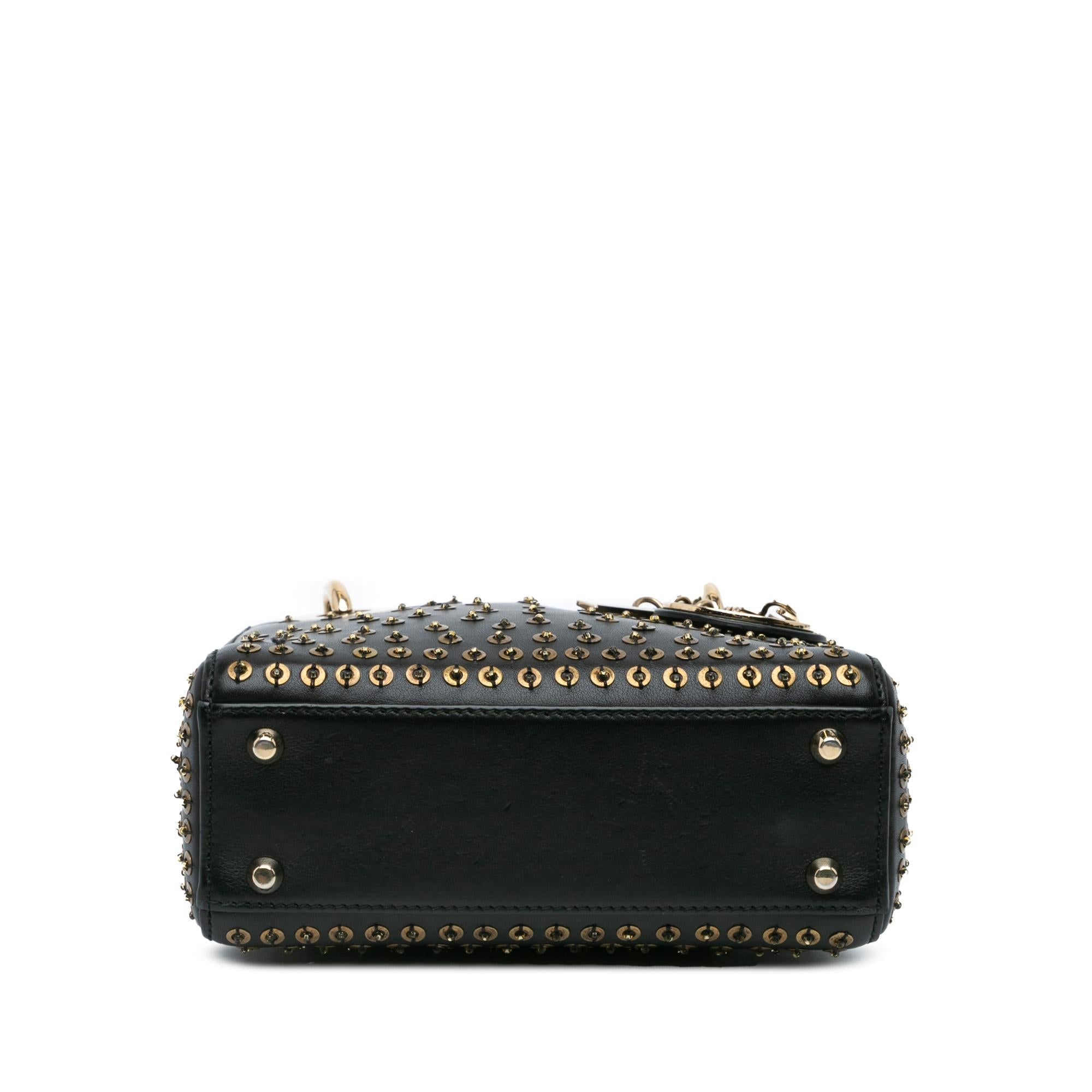 Dior Mini Calfskin Embellished Lady Dior