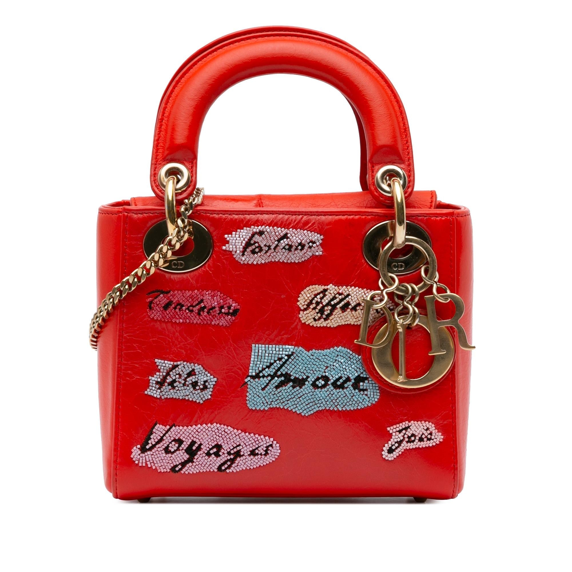Dior Mini Calfskin Sequin Embellished Lady Dior (SHG-daXE6X)
