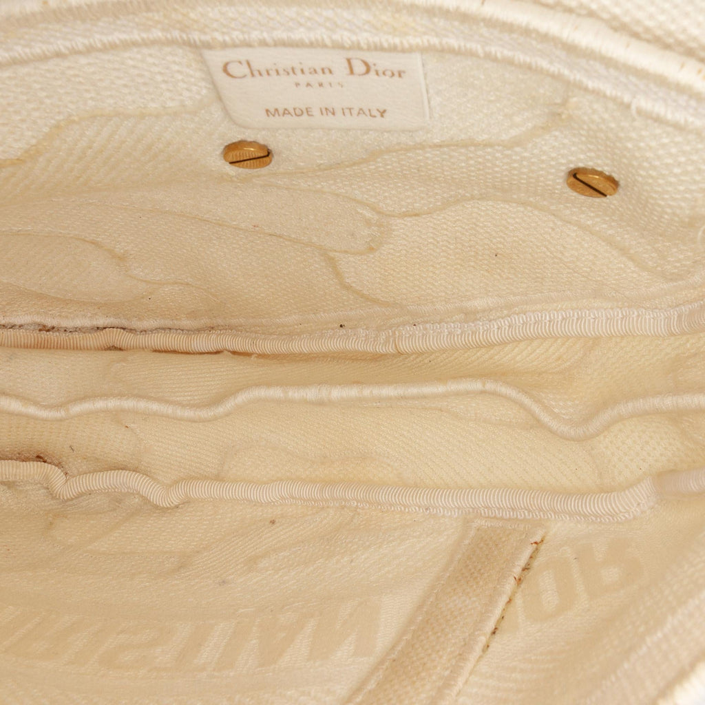 Dior Mini Canvas Embroidered Camouflage Saddle Bag