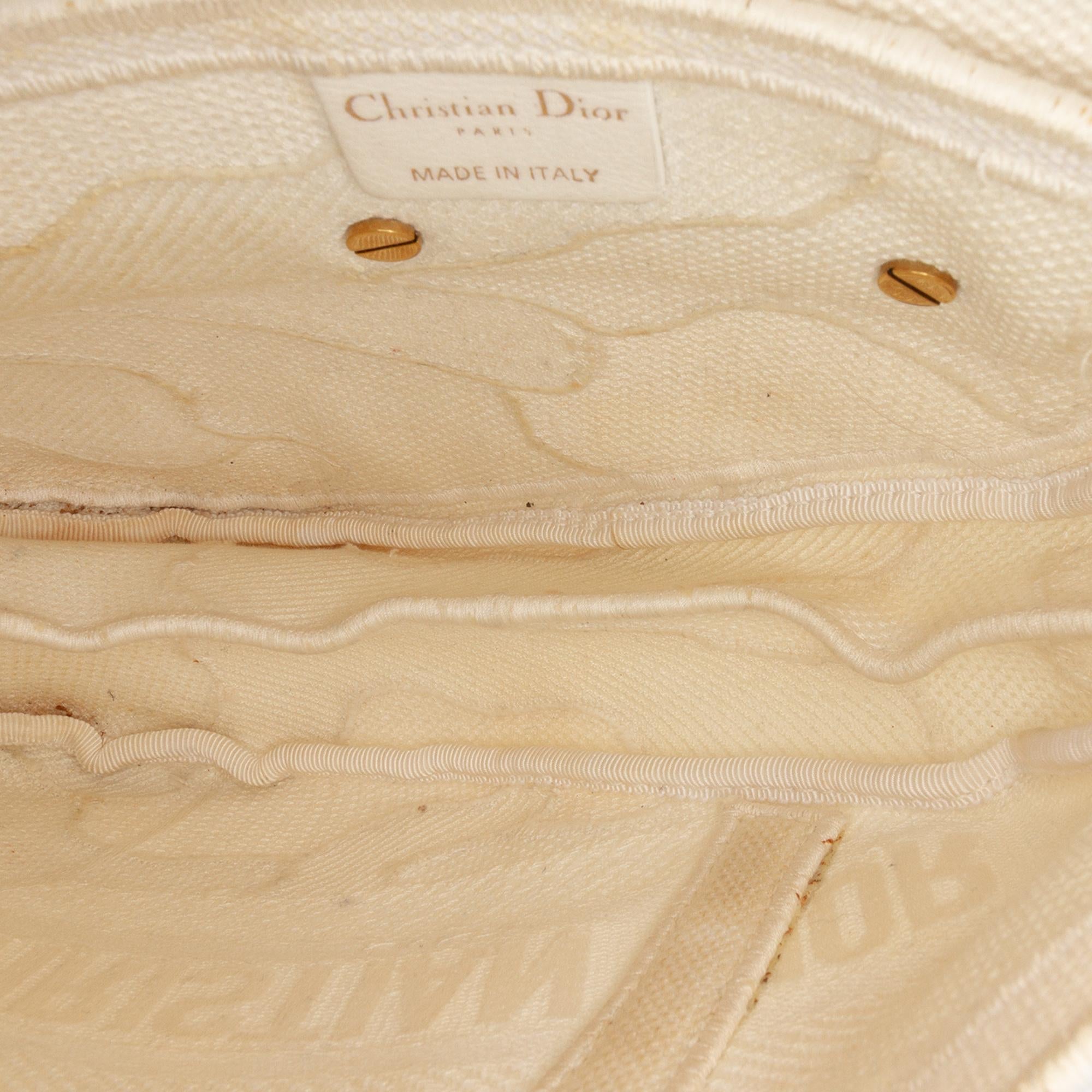 Dior Mini Canvas Embroidered Camouflage Saddle Bag