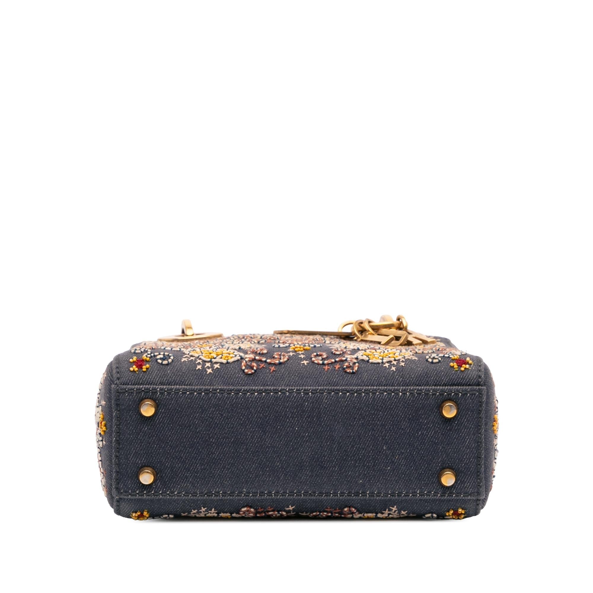 Dior Mini Denim Embroidered Lady Dior