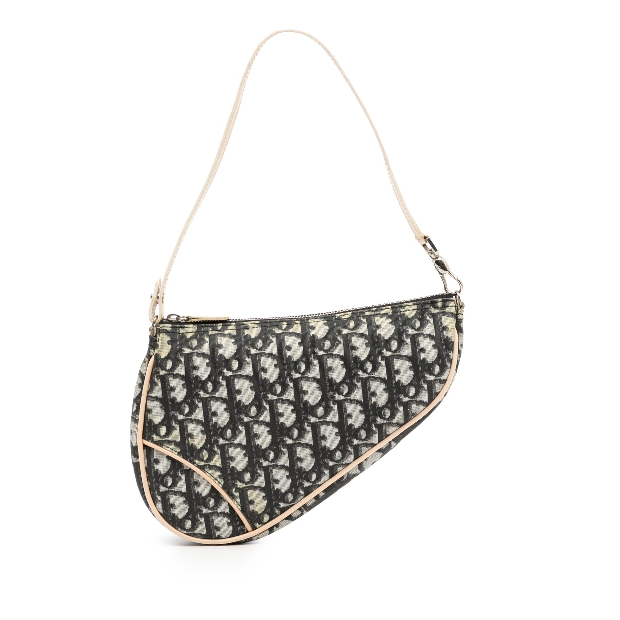 Dior Mini Diorissimo Coated Canvas Saddle Pochette