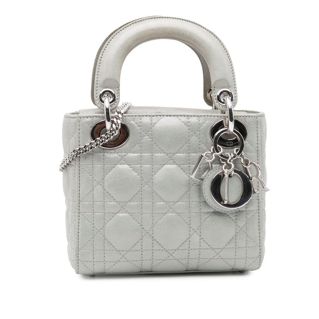 Dior Mini Iridescent Lambskin Cannage Lady Dior