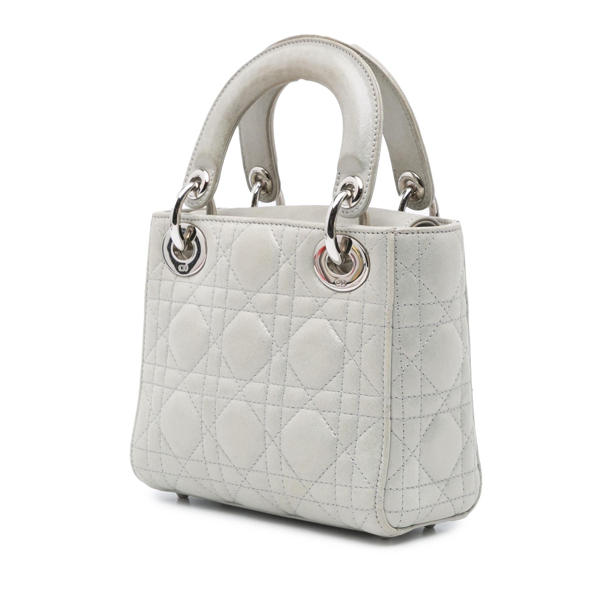 Dior Mini Iridescent Lambskin Cannage Lady Dior