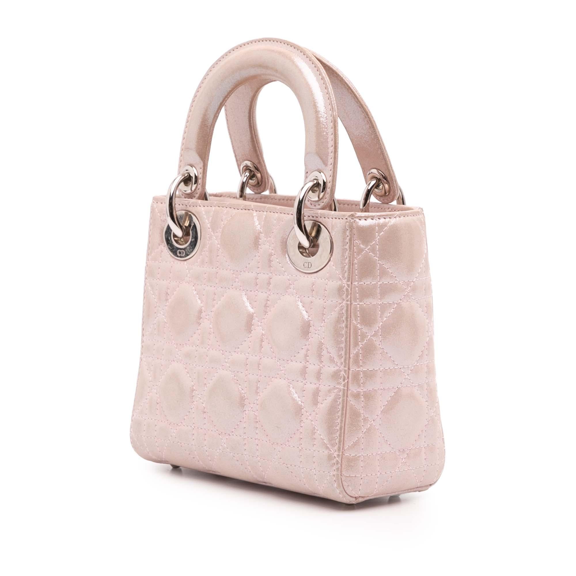 Dior Mini Iridescent Lambskin Cannage Lady Dior