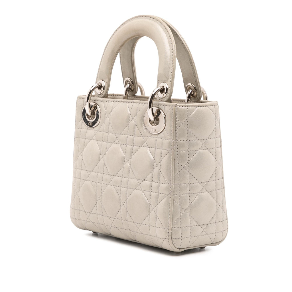 Dior Mini Iridescent Lambskin Cannage Lady Dior