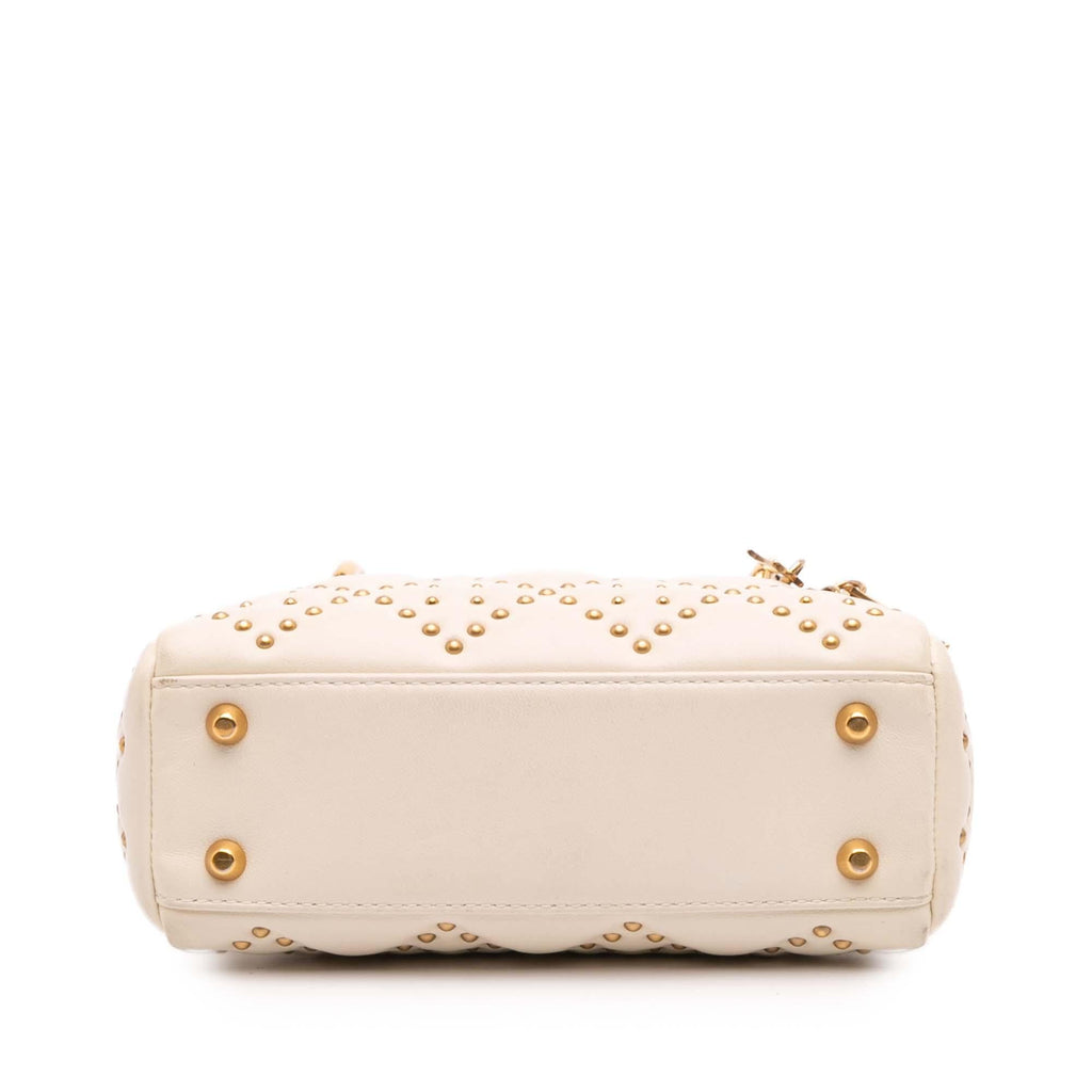 Dior Mini Lambskin Cannage Studded Supple Lady Dior