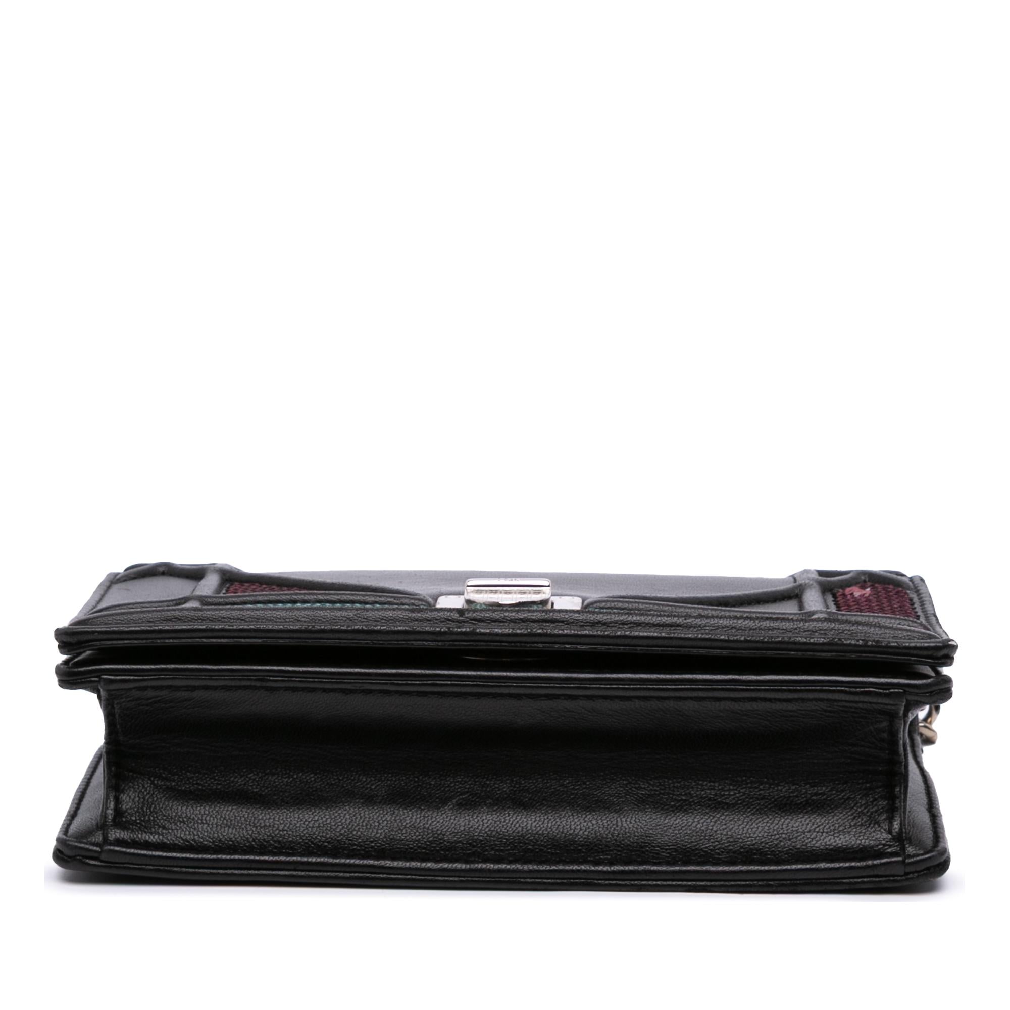 Dior Mini Lambskin Sequin Diorama Flap