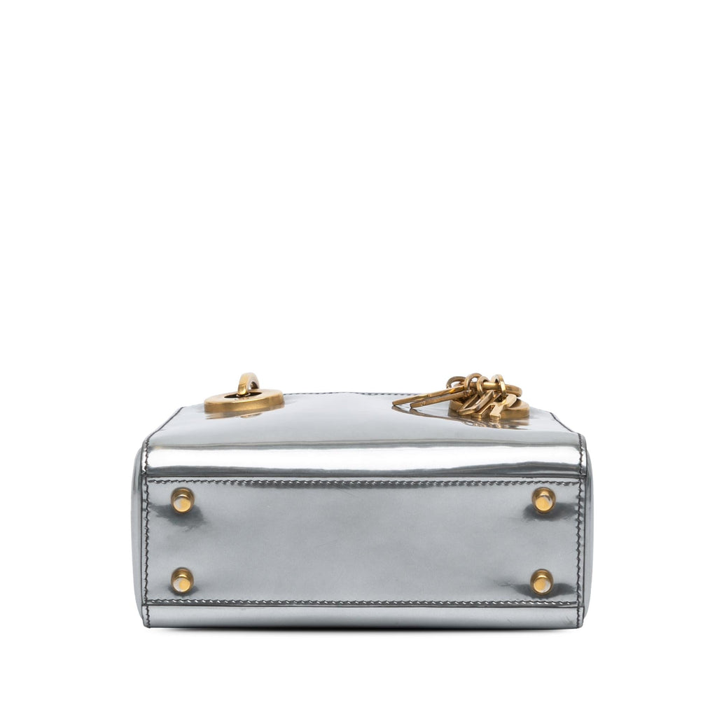 Dior Mini Metallic Glazed Calfskin Lady Dior