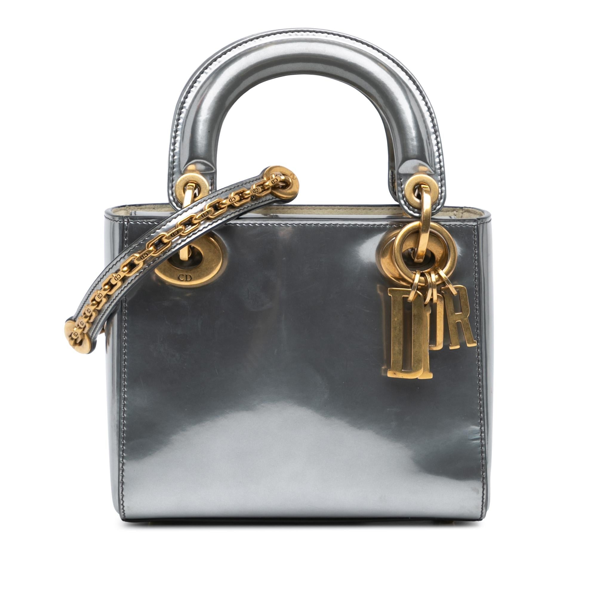 Dior Mini Metallic Glazed Calfskin Lady Dior