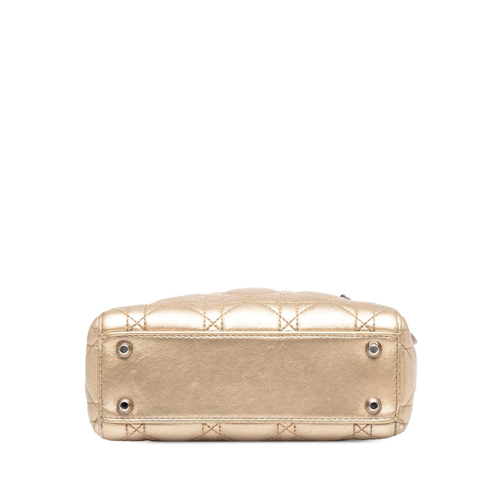 Dior Mini Metallic Lambskin Cannage Lady Dior