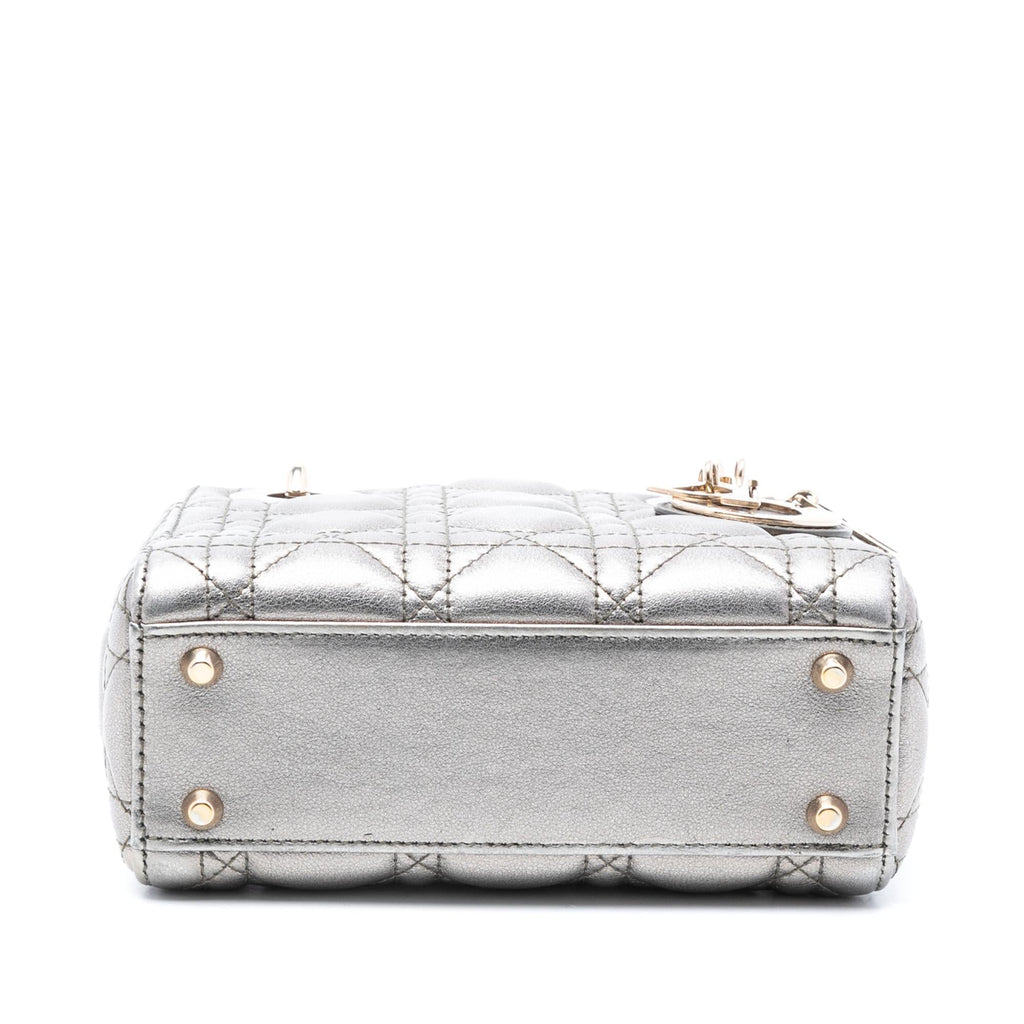 Dior Mini Metallic Lambskin Cannage Lady Dior