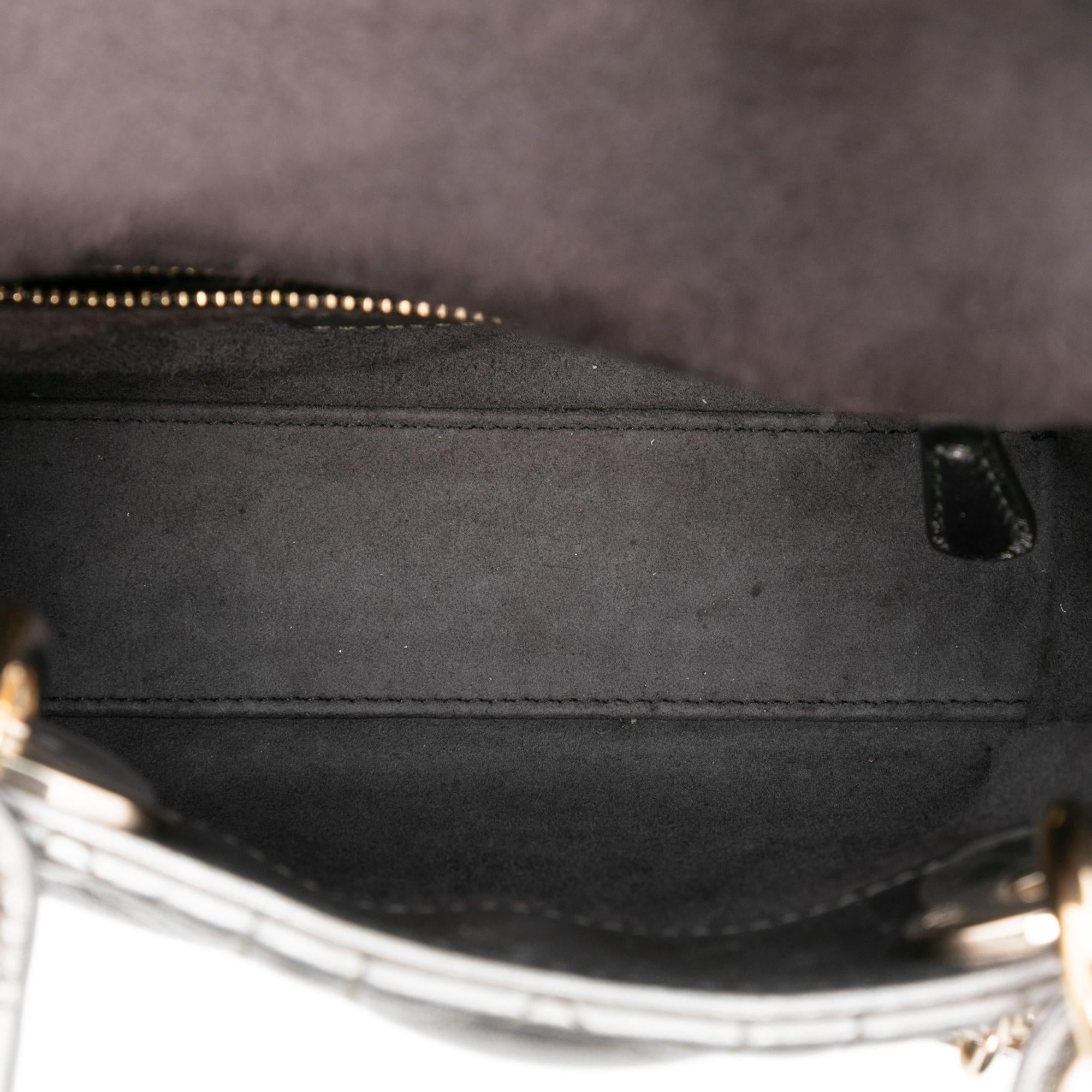Dior Mini Metallic Lambskin Cannage Lady Dior