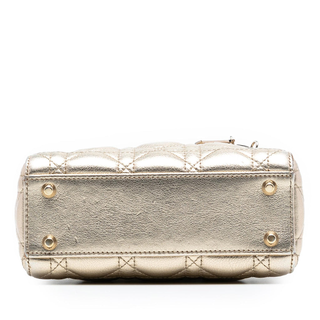 Dior Mini Metallic Lambskin Cannage Lady Dior