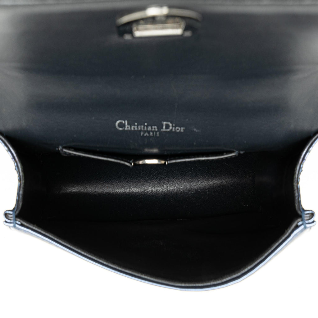 Dior Mini Metallic Patent Microcannage Diorama Flap