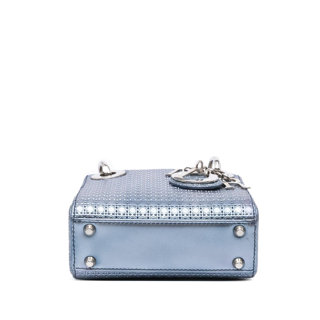 Dior Mini Metallic Patent Microcannage Lady Dior
