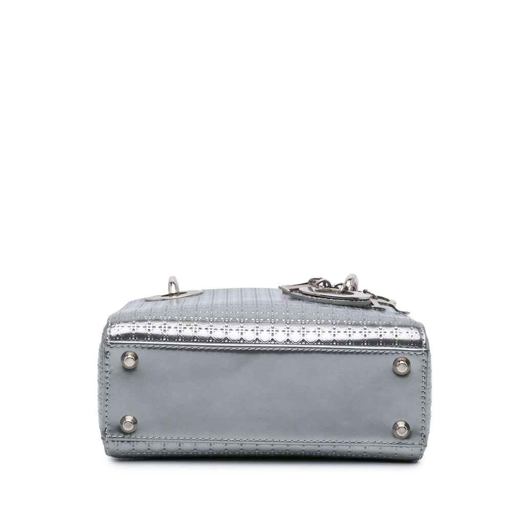 Dior Mini Metallic Patent Microcannage Lady Dior
