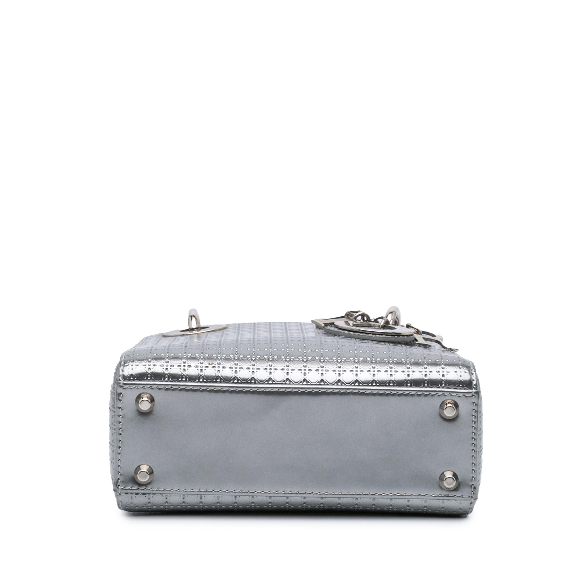 Dior Mini Metallic Patent Microcannage Lady Dior