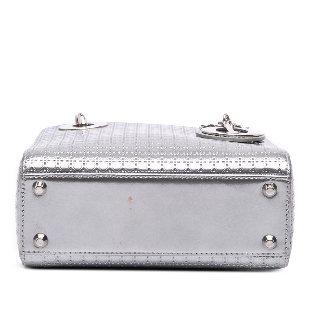 Dior Mini Metallic Patent Microcannage Lady Dior