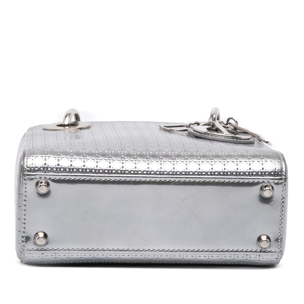 Dior Mini Metallic Patent Microcannage Lady Dior