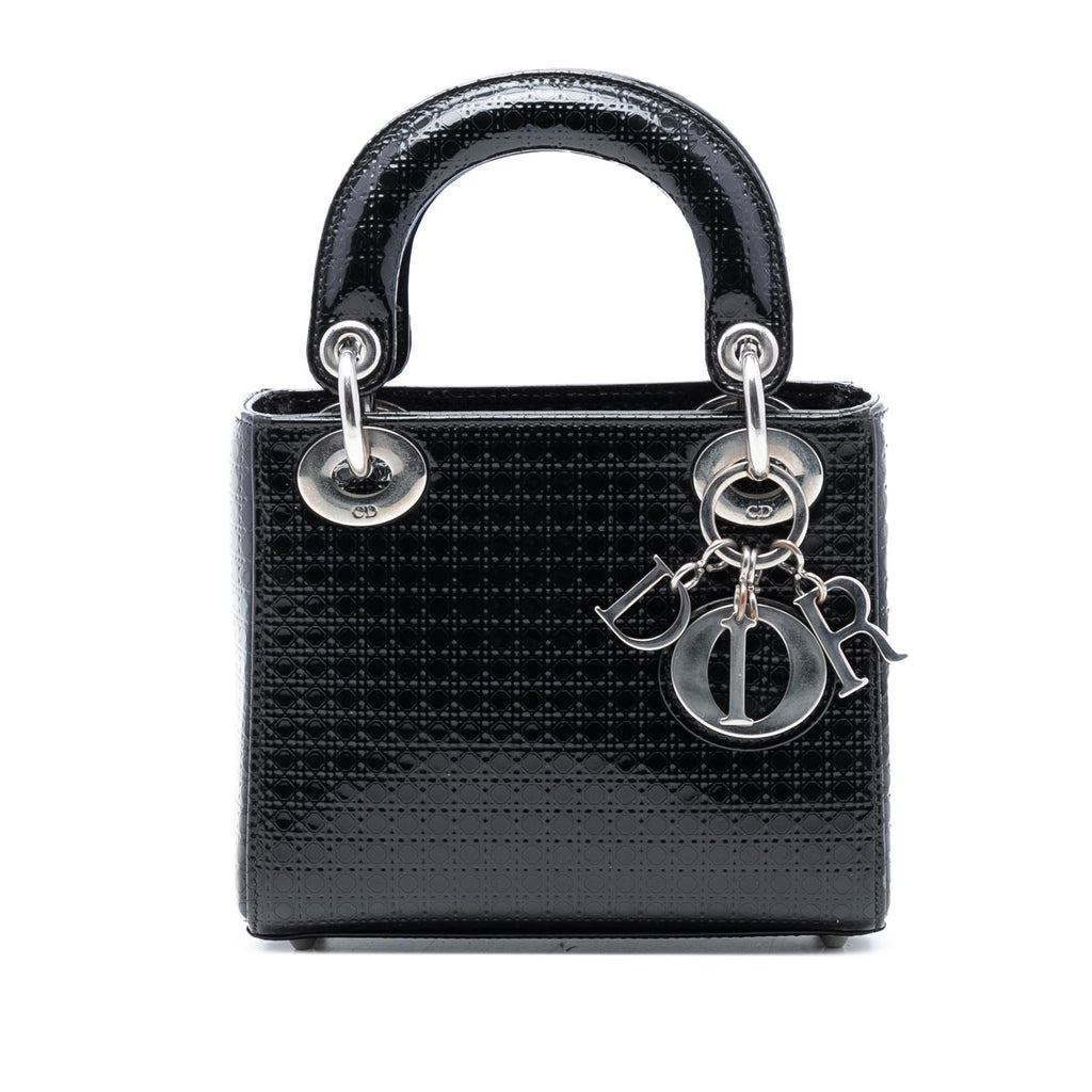 Dior Mini Metallic Patent Microcannage Lady Dior