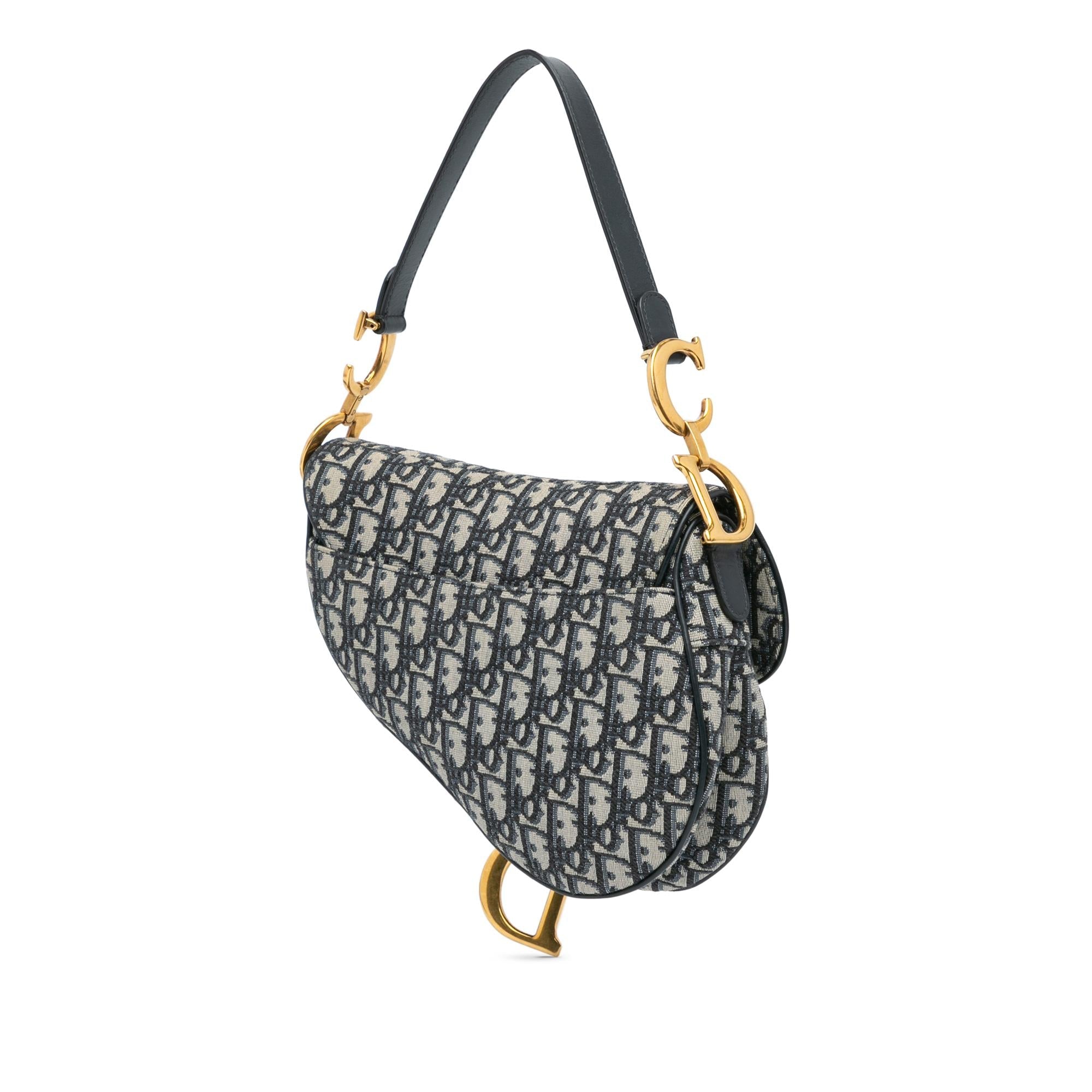 Dior Mini Oblique Canvas Saddle Bag
