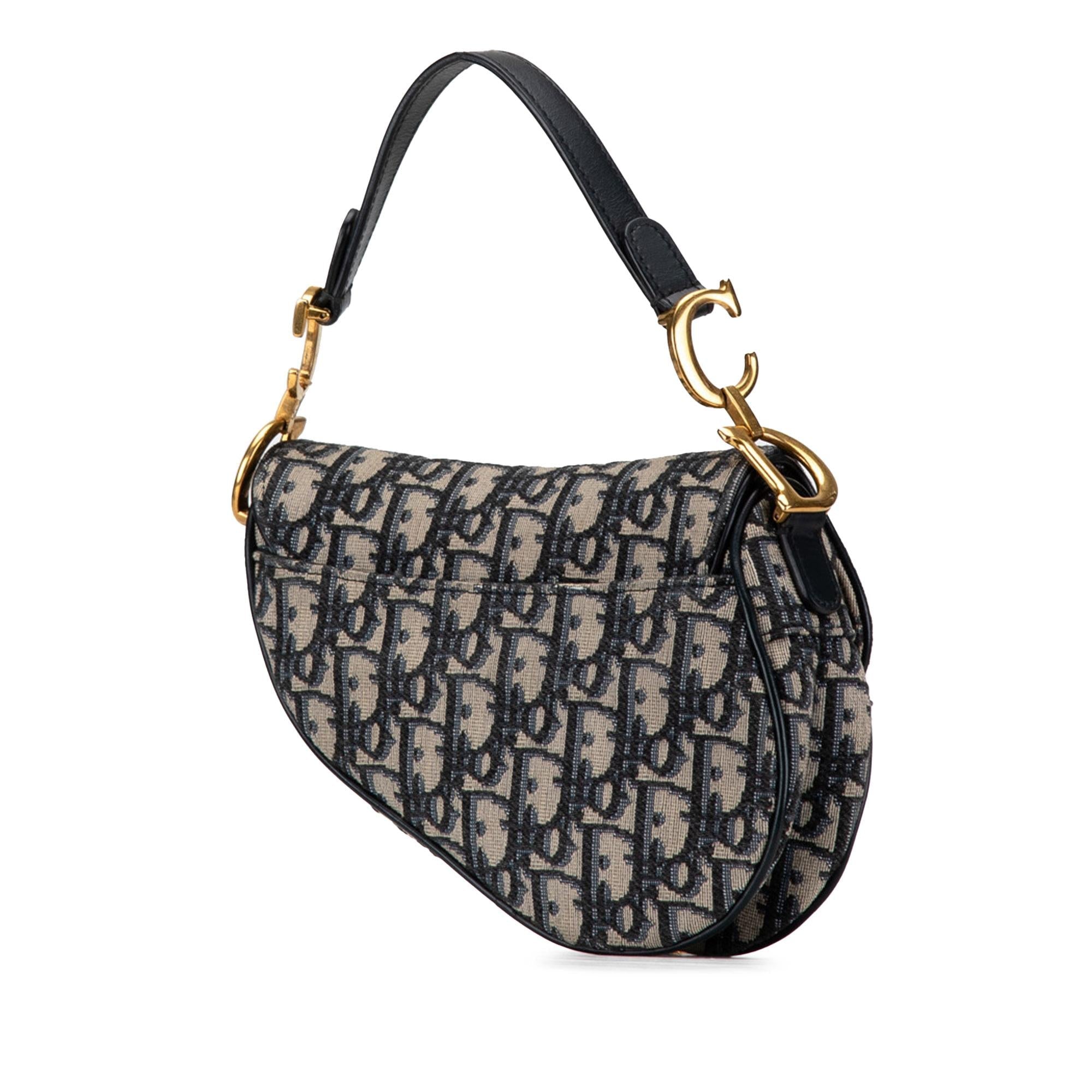 Dior Mini Oblique Canvas Saddle Bag