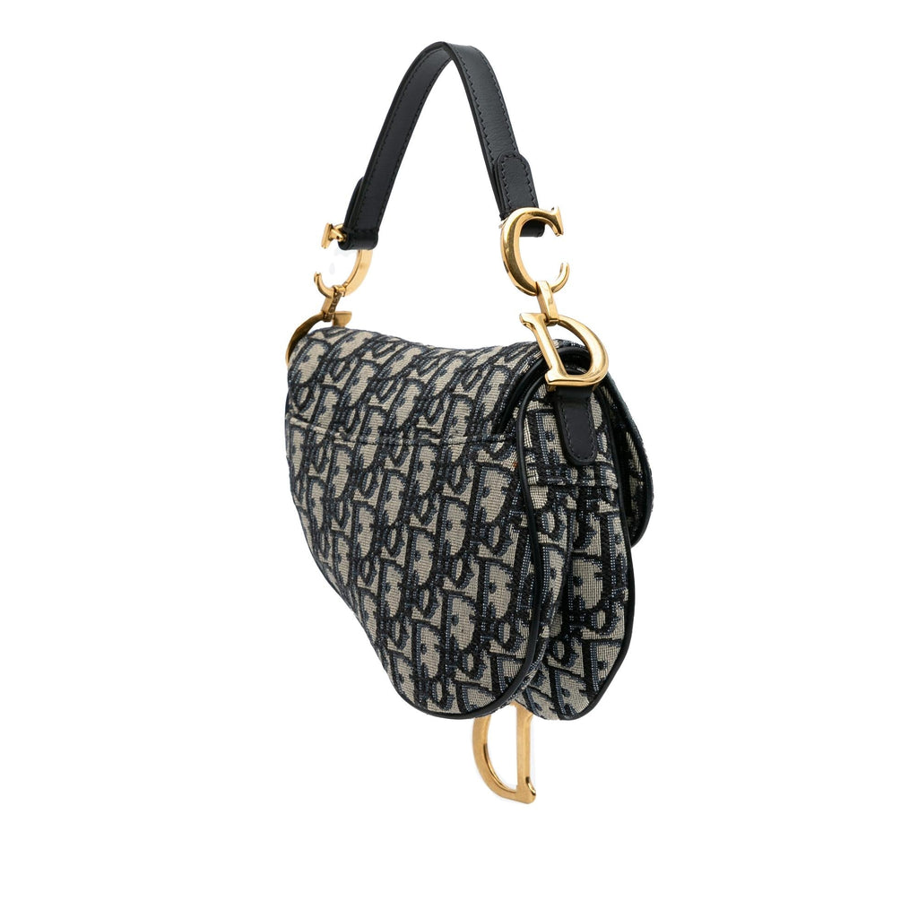 Dior Mini Oblique Canvas Saddle Bag
