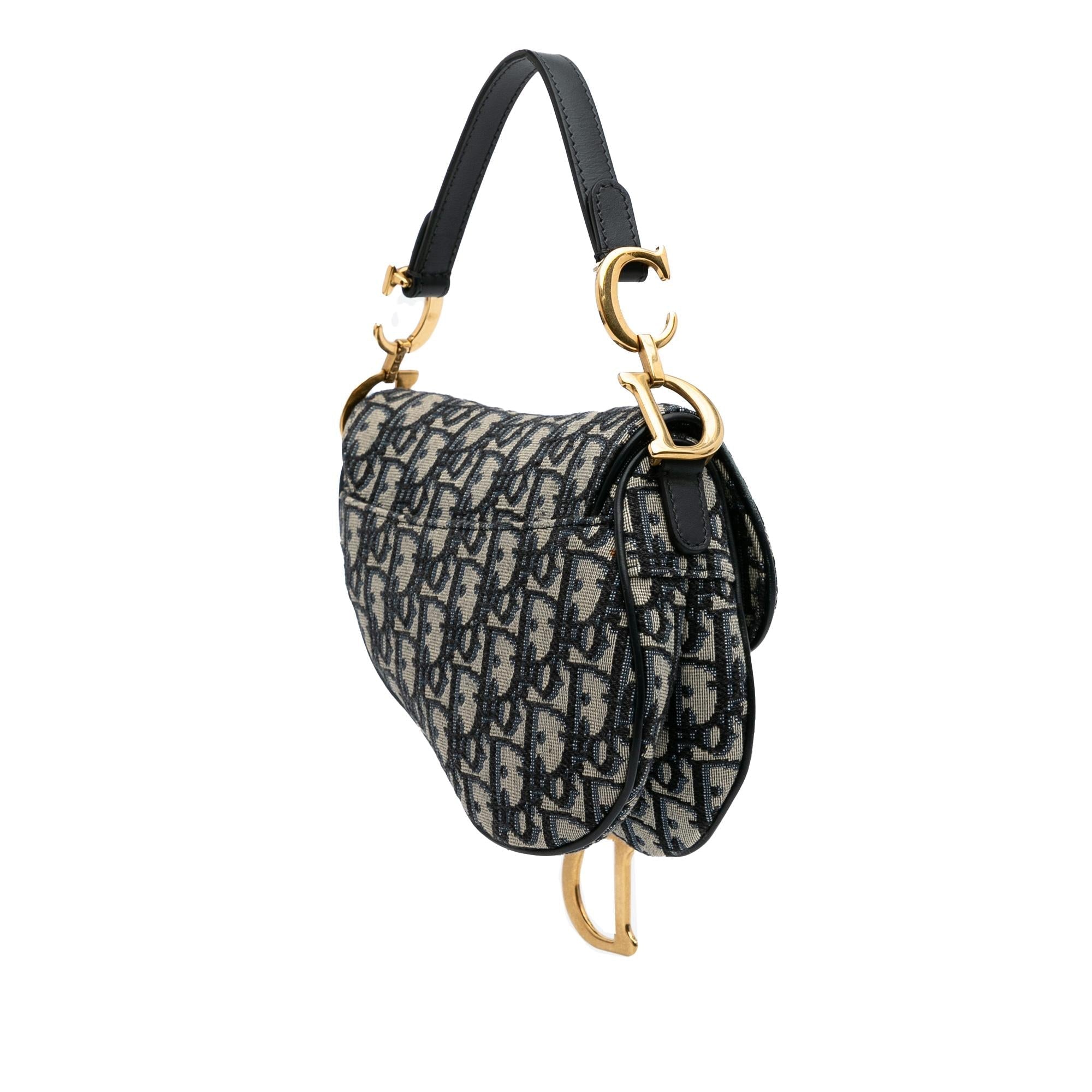 Dior Mini Oblique Canvas Saddle Bag