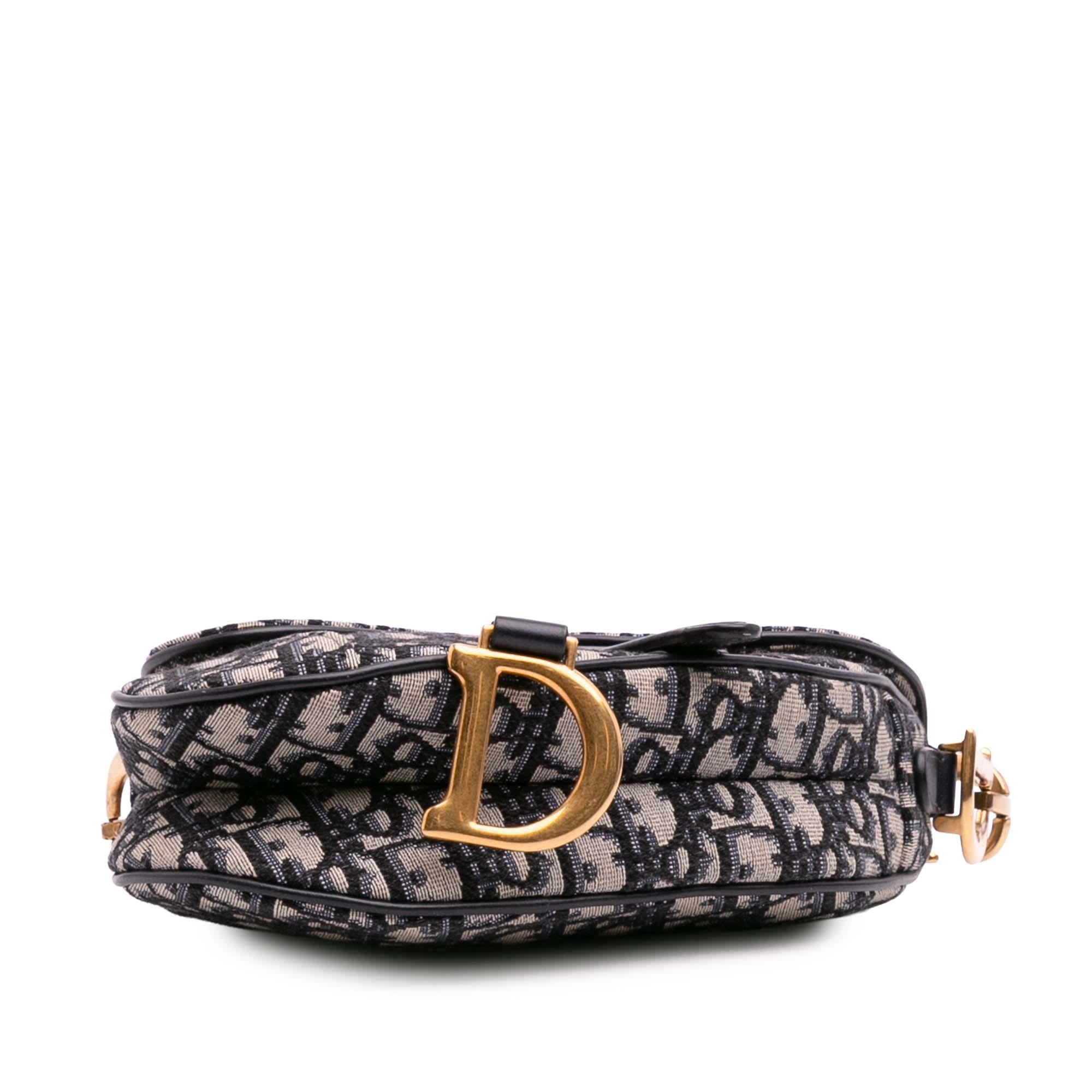 Dior Mini Oblique Canvas Saddle Bag