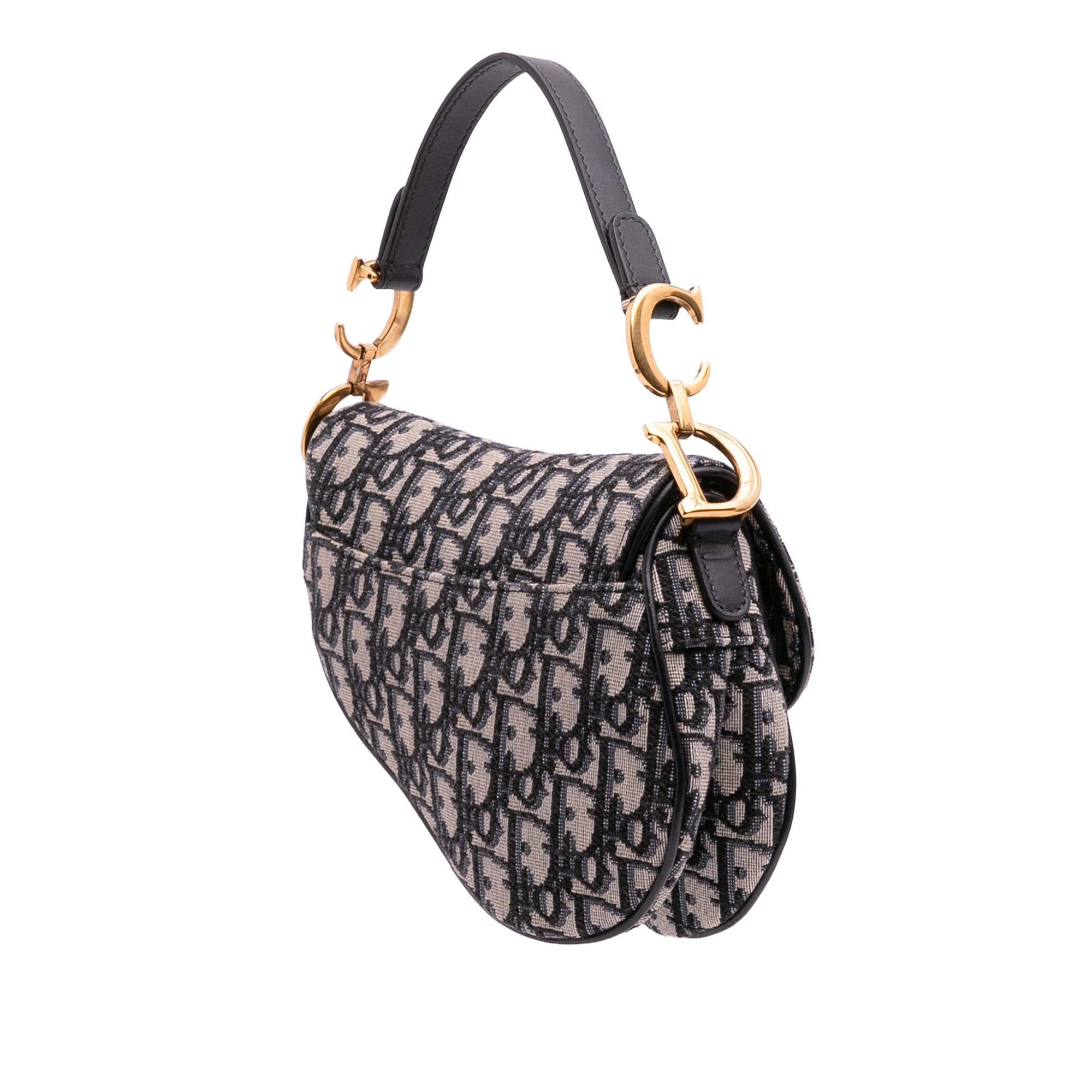 Dior Mini Oblique Canvas Saddle Bag