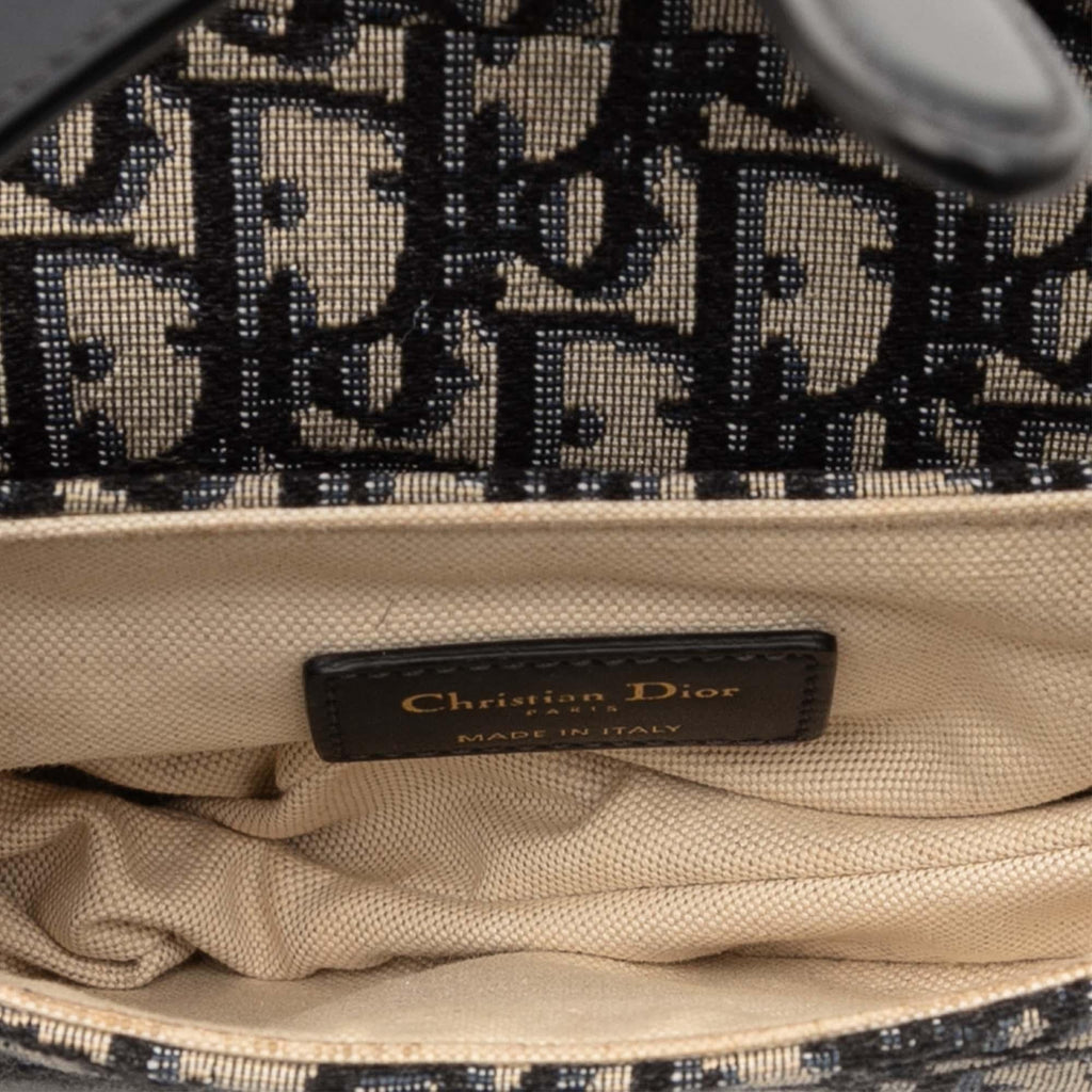 Dior Mini Oblique Canvas Saddle Bag
