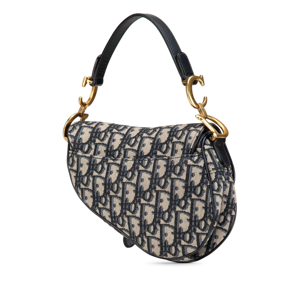Dior Mini Oblique Canvas Saddle Bag
