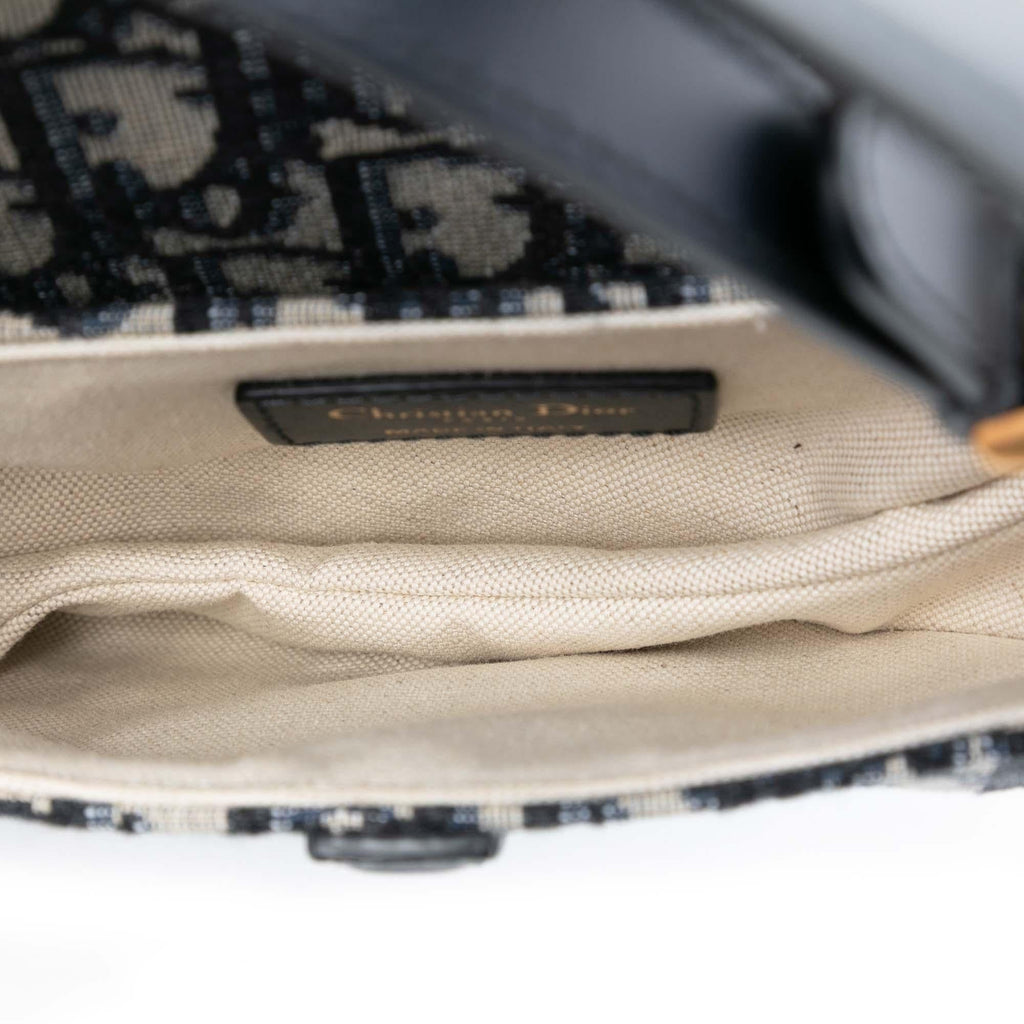 Dior Mini Oblique Canvas Saddle Bag