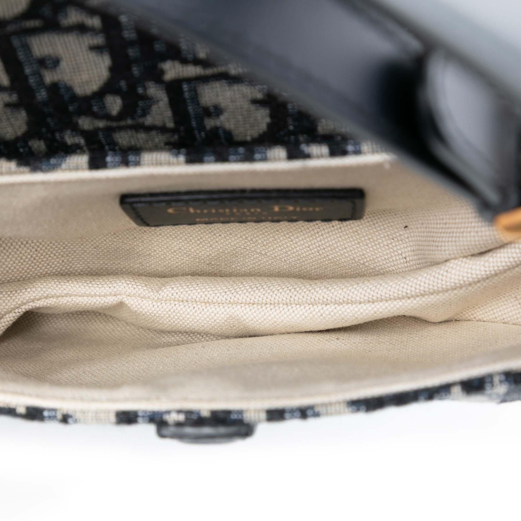 Dior Mini Oblique Canvas Saddle Bag
