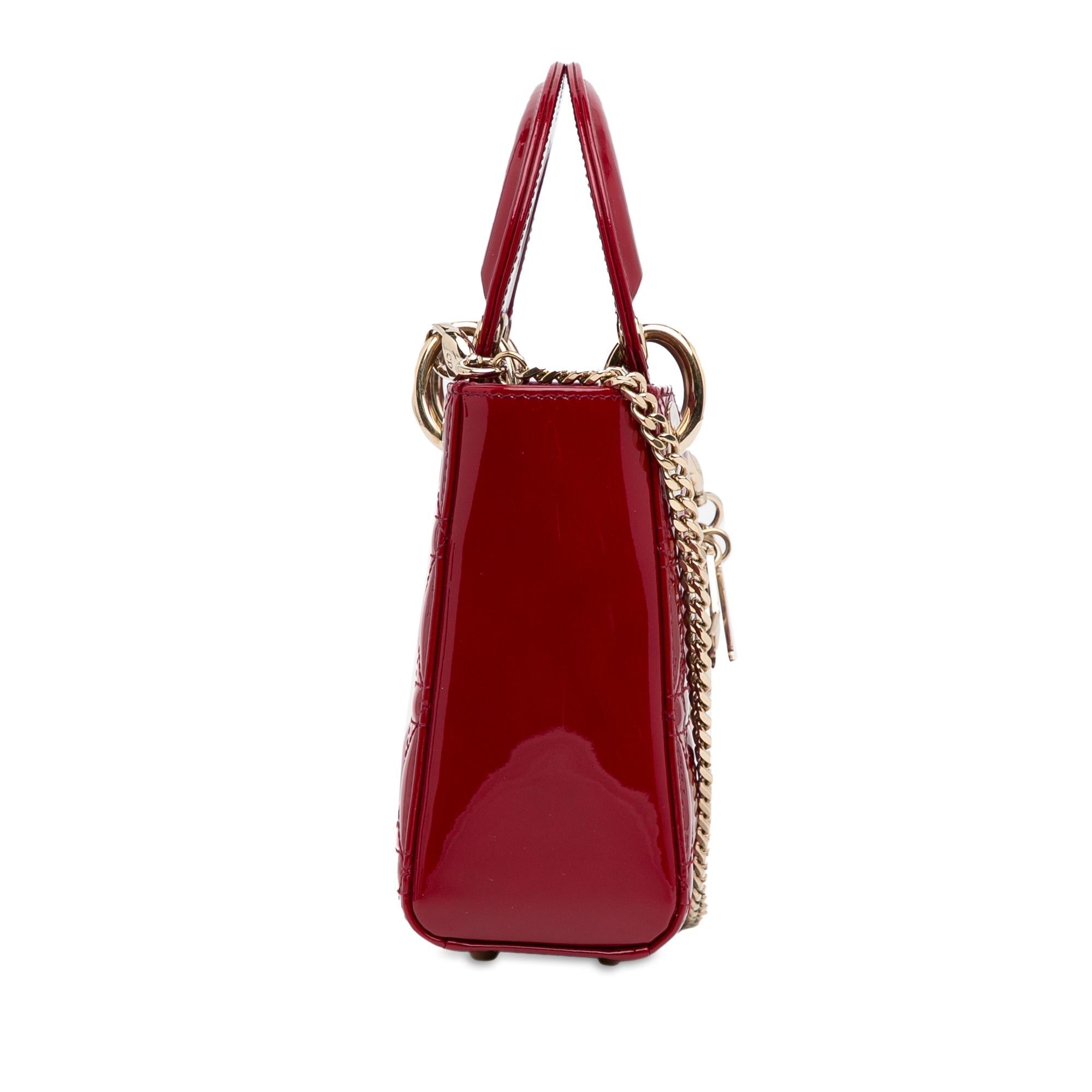 Dior Mini Patent Cannage Lady Dior (SHG-xyZM3w)