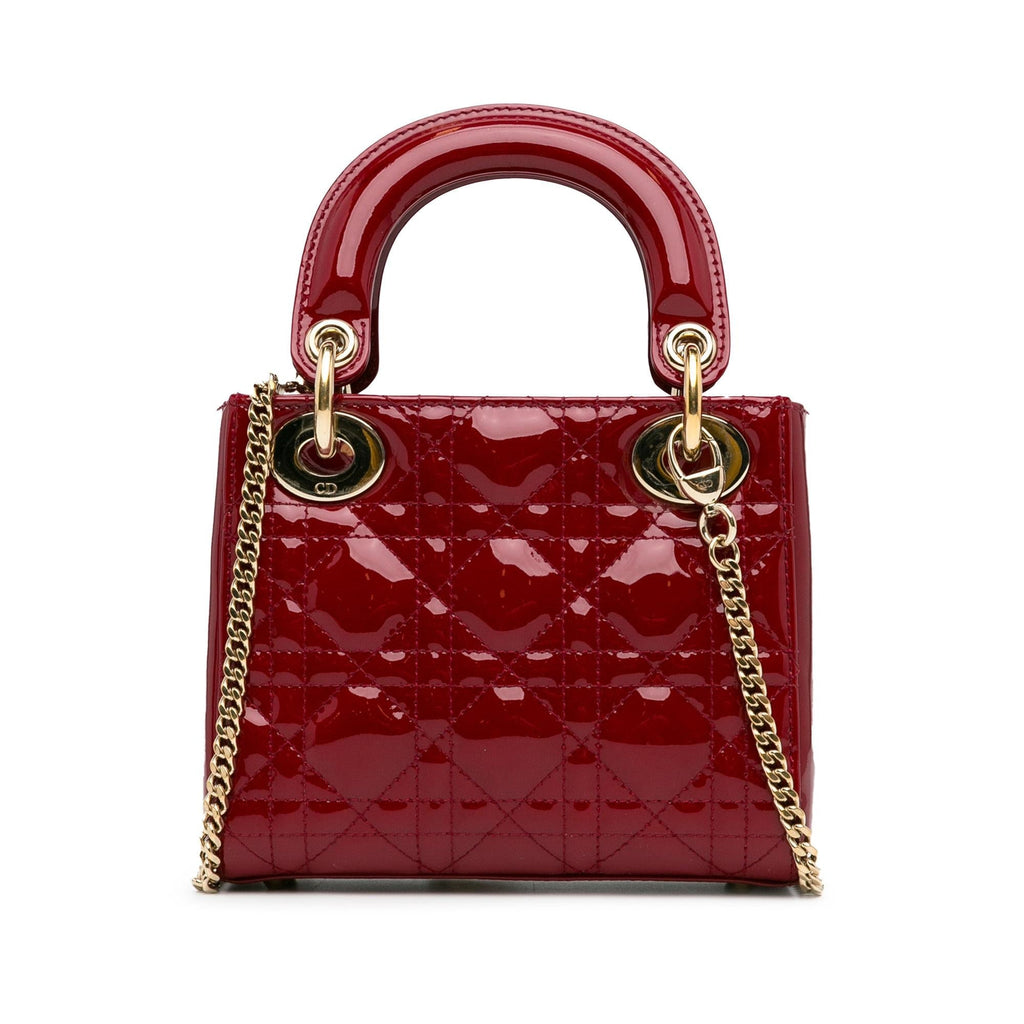 Dior Mini Patent Cannage Lady Dior (SHG-nahdcS)
