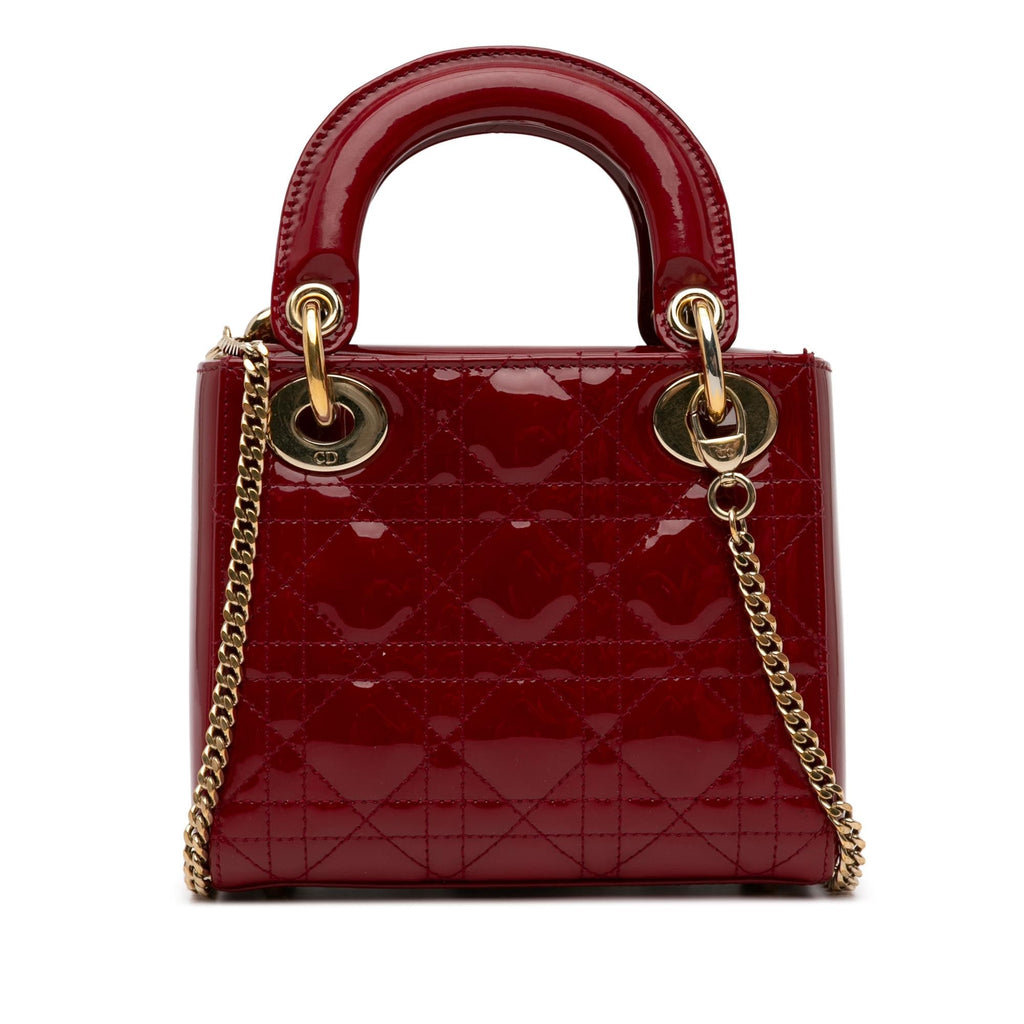 Dior Mini Patent Cannage Lady Dior (SHG-a45nYI)